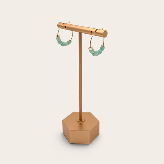 18k Gold-Filled Amazonite Hoop Earrings